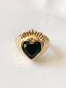 bague Ex voto verte doré 