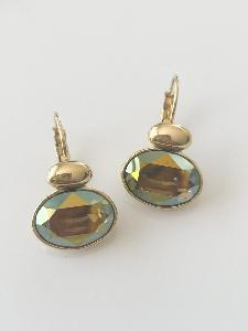 Boucles cristal bronze doré