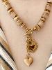 Collier Ame beige doré