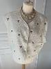 gilet sans manche moumoute beige fleurs 36/40