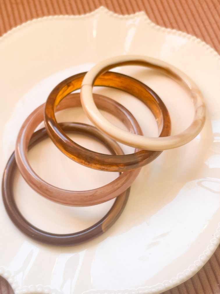 Bracelet 4 rangs marron beige