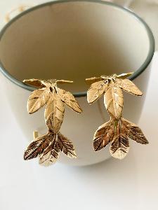 boucles créoles feuilles doré