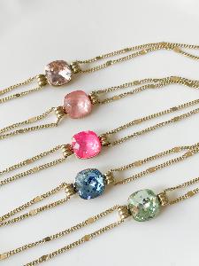 Bracelet cristal BB rose clair doré