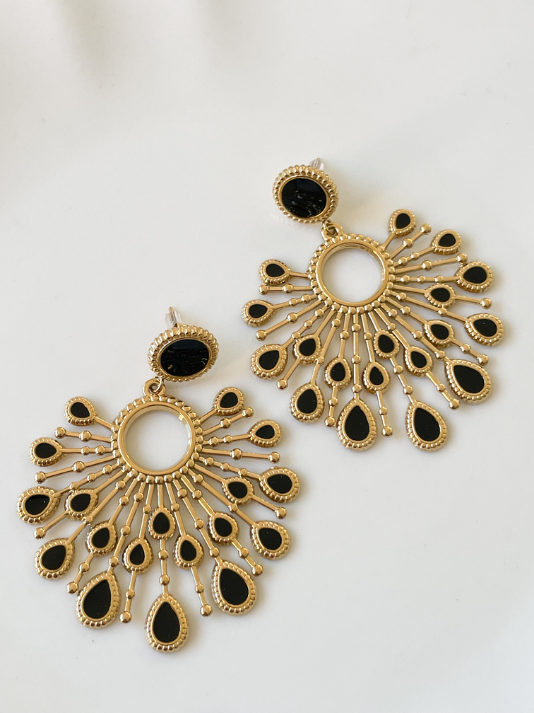 Boucles Mina noir doré