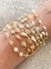 Collier sautoir bracelet pierres Sweet rose fonçé doré