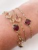 Bracelet cristal violet rose doré