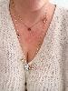 Collier cristal fleur violet doré
