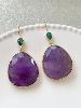 Boucles pierres Gabrielle violet doré