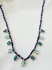 Collier pierres Randy bleu doré