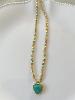 collier Biba turquoise doré