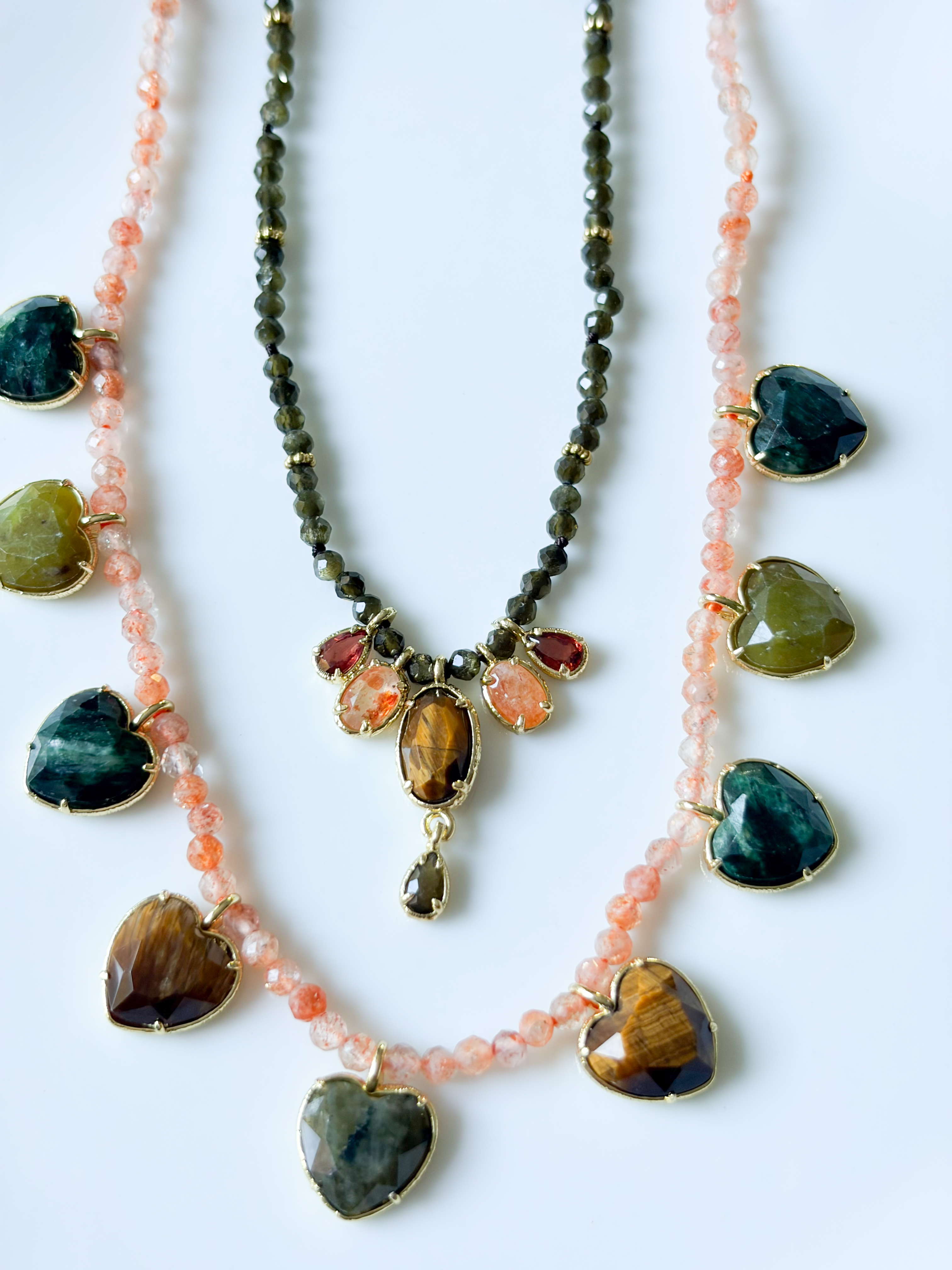Collier pierres Lexy gris doré