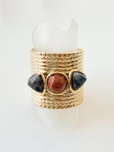 Bague Large marron doré
