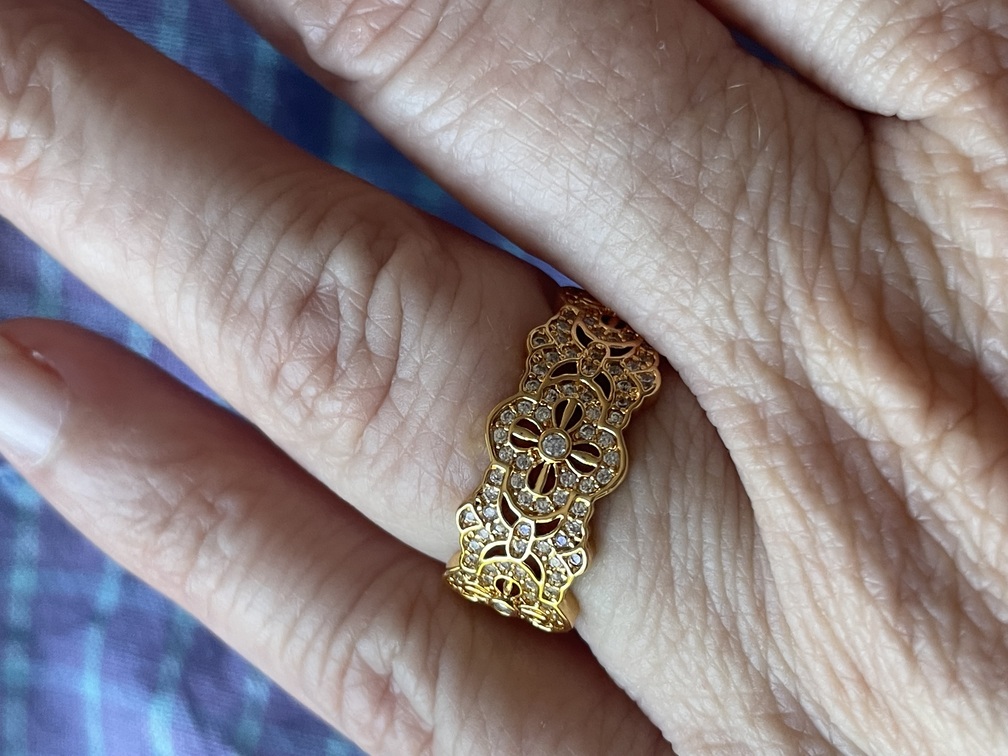 bague Vendome blanc doré Ocean ripples