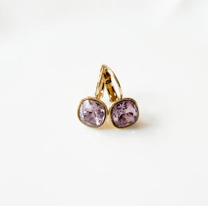 Boucles cristal bb aubergine doré