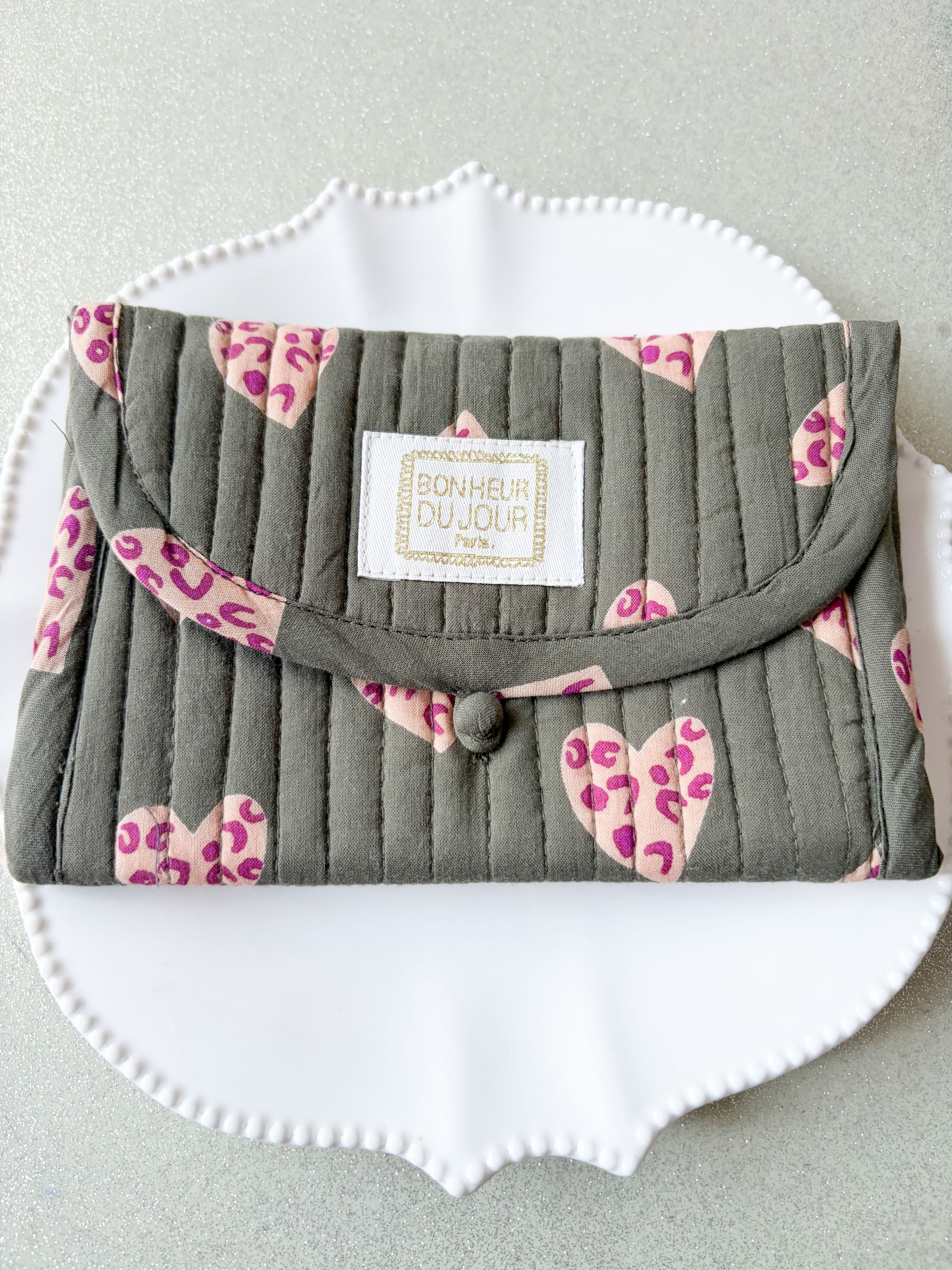 pochette bijoux Bonheur du jour kaki