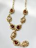 Collier strass marron doré