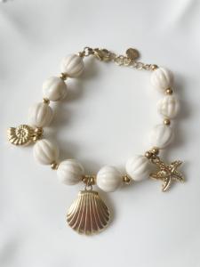 Bracelet Odile beige doré