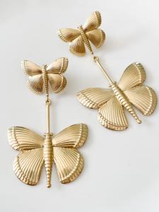 Boucles Papillon long doré