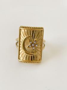 Bague lune doré du Live