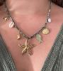 collier étoile de mer kaki doré