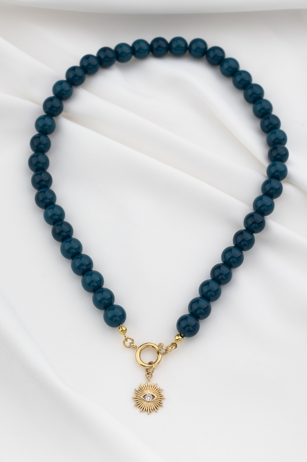 collier Lara bleu marine doré de Shlomit