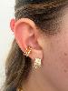 boucle solo triple strass blanc doré