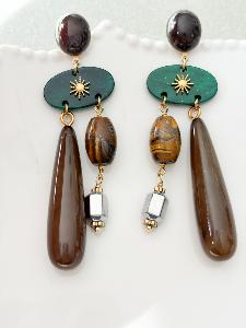 Boucles Sarah kaki doré