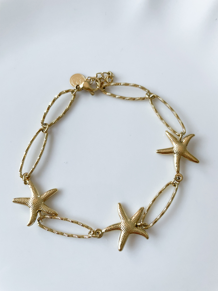 Bracelet chaine étoile de mer doré