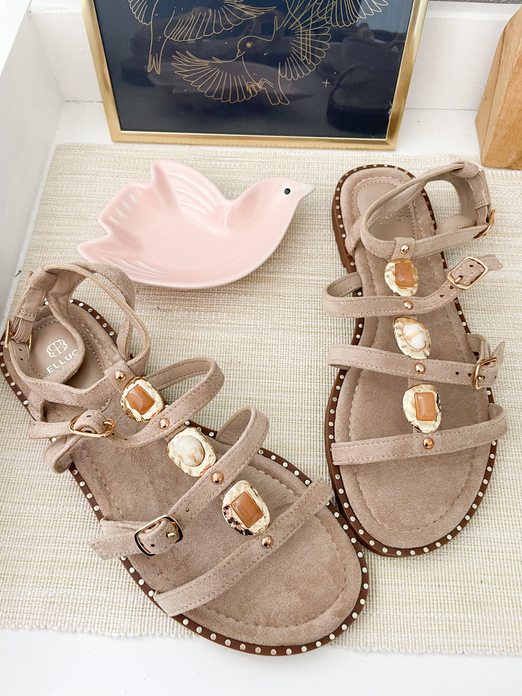 Sandales beige pierres 37