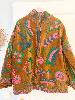 Veste brodée camel oiseau taille unique