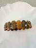 Bracelet pierres large marron doré