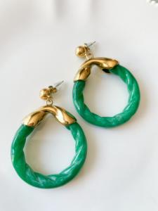 Boucles Nicole vert doré