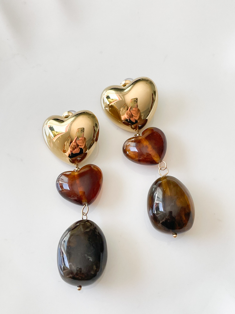 boucles Amy ambre doré