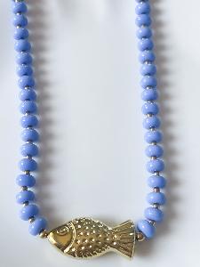 Collier Calypso poisson lavande doré