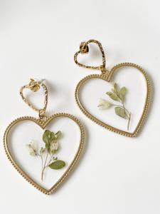 Boucles coeur fleur doré