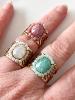 bague bohème bleu doré