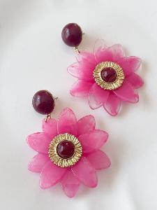 boucles Fleurette rose doré