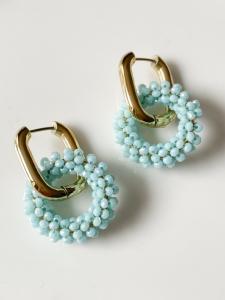 boucles Bella bleu doré
