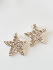 boucles étoile strass doré