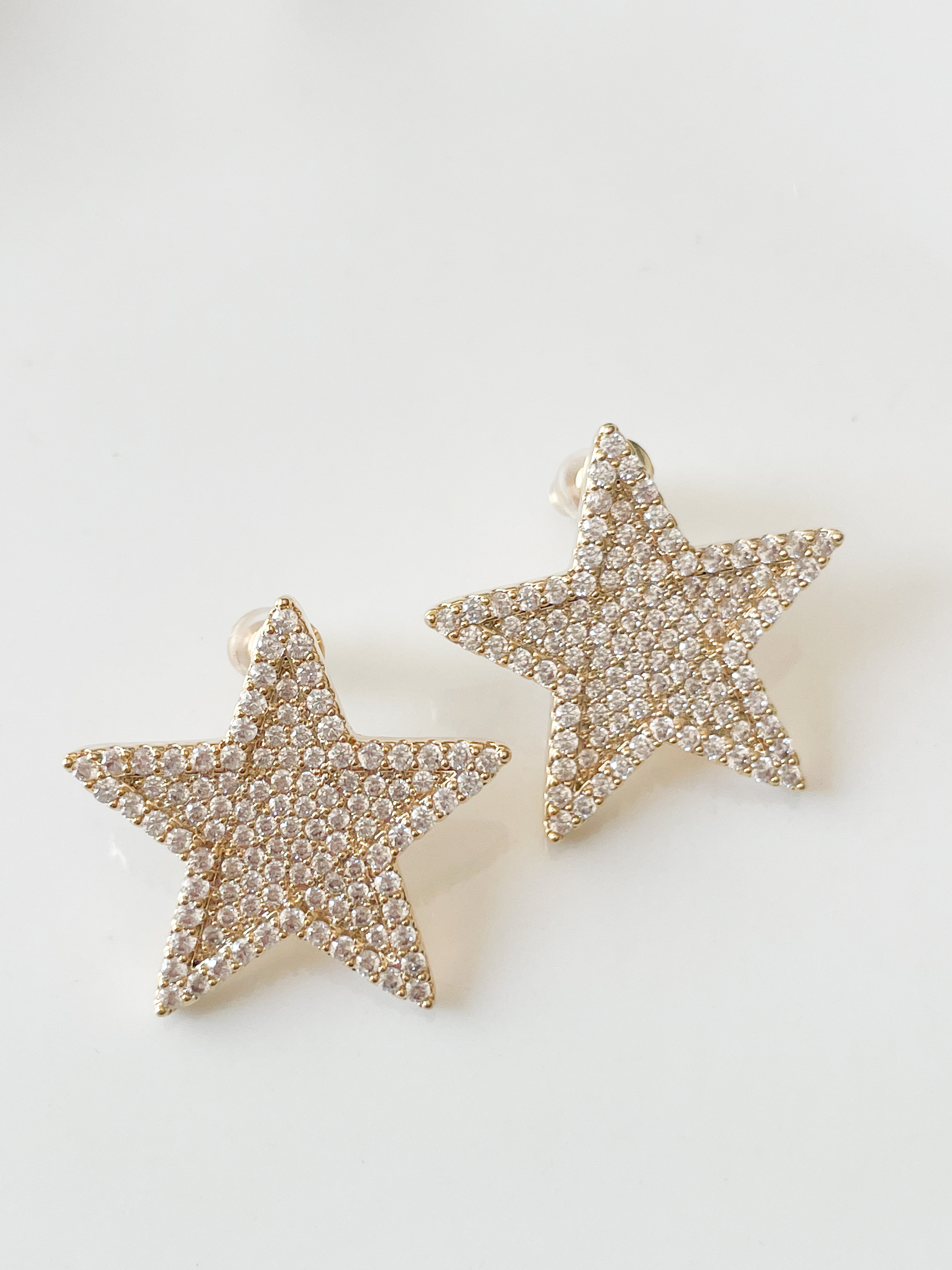 boucles étoile strass doré