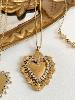 Collier coeur ex voto doré