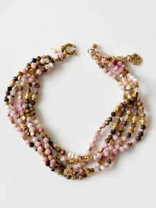 bracelet Delhi rose beige doré