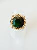 bague pierres Chloé vert doré 