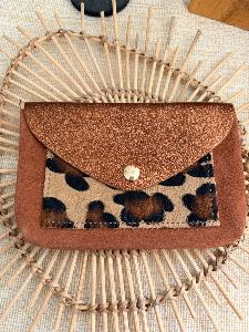 pochette cuir graou beige