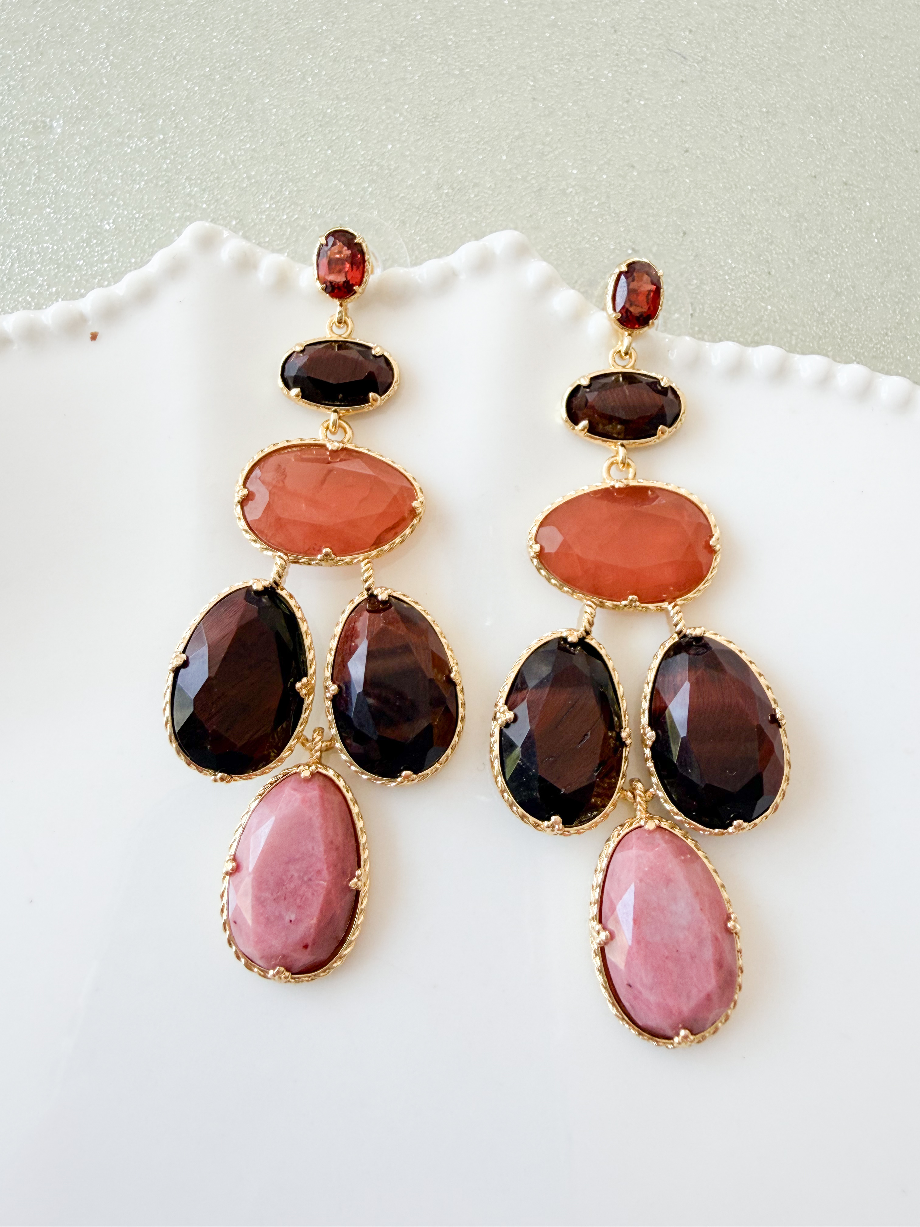 Boucles pierres Sophia doré