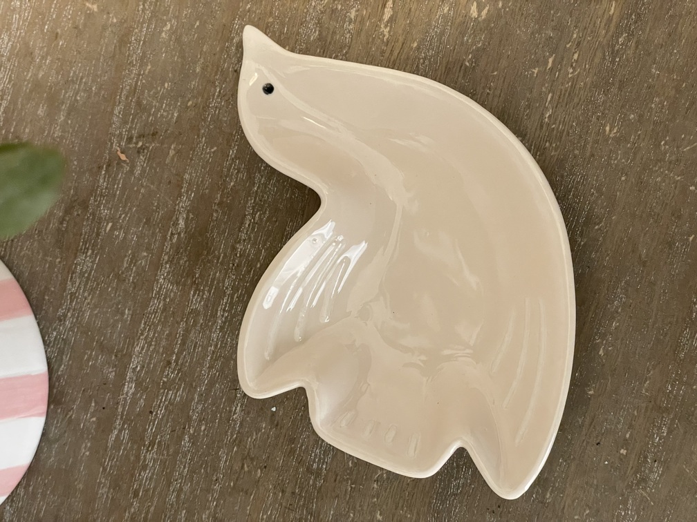 Coupelle oiseau beige