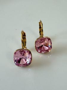 Boucles cristal BB rose clair doré