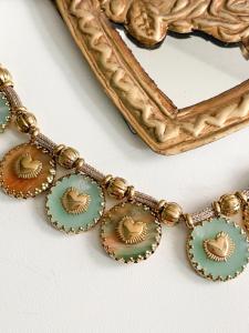 Collier Abby bleu doré