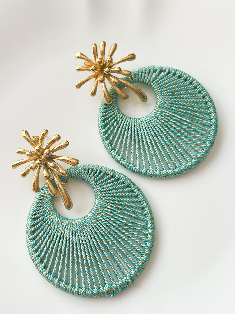 boucles Abby turquoise doré