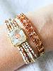 Bracelet pierres Tania beige doré